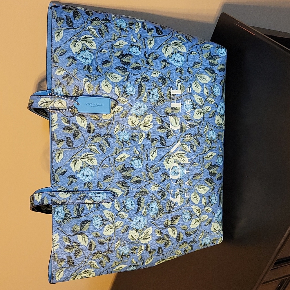 Coach Blue Floral City Tote